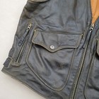 Vintage Harley Davidson Billings Distressed Brown Leather Vest Men s L Biker