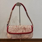 Tsuchiya Kaban Hamai Shoulder Bag Yellow Floral Leather Flap Hardware 15x28x6 Cm