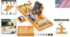 Luxury Bamboo Bathtub Tray Caddy With Soap Holder - Perfect Housewarming Gift