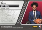 2019-20 Panini Prizm Luck Of The Lottery Fast Break Coby White  7 Rookie Rc