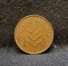 1937 Palestine  british Mandate  Mil  Smaller Mintage  Decent Grade  Km-1  pa4 