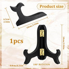 Wooden Easel Plate Holder 4 Inch Black Wooden Plate Stands For Display Photo Hol