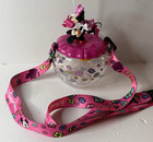 Disney Parks Disneyland Toontown Minnie Mouse Sipper 2024 Pink Flowers Lanyard