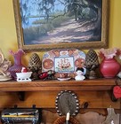 Antique Pineapple Statues Mantel Garnitures Pincones Chalk Pair Victorian 7 