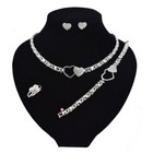 Hugs  kisses Xo Set Necklace Bracelet Earrings Ring Silver Layered Gold Filled 