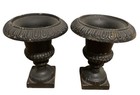 Vintage French  Cast Iron Garden Urn Planter Set Of 2  Small 5 25   