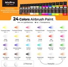 Airbrush Paint Set 24 Colors Nicpro 60ml Ready To Spray With 2 Thinner
