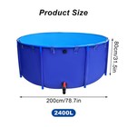 Pvc Fish Pond Above Ground Koi Pond Foldable Durable Kid Pool W faucet 79x32in