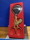 Gold Plated Chicken Egg Cutter- Dreizack Eierchere- Vintage German- With Box