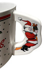 Christmas Mug White W  Santa Clause Big  Handle Merry Christmas Wreath On Mug