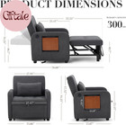 Convertible Sleeper Chair-fabric Futon Sofa Bed  Single Sleeper Sofa  Small Couc