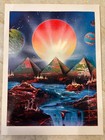 Wayne Gabaylo 2002 Print Painting Surrealist Outerspace Egypt Pyramid Sun Sci-fi
