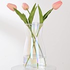 8 Inch Iridescent Glass Vase For Flowers  Modern Boho Table Decor