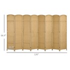 8 Panel Room Divider Freestanding Folding Privacy Screen Nature Wood