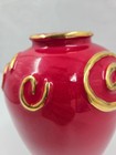 Vintage Longwy France Red Glaze Ceramic Art Deco Vase