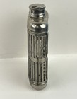 Vintage 1920s Prohibition Caged Glass Flask Metal Chrome Art Deco Pocket Bottle