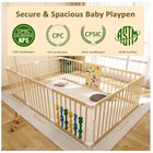 Poratable Adjustable Wooden Babies Play Pen
