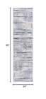 Bayside Collection Runner Rug - 2 2  X 8   Blue   Gold  Modern Design  Non-sh   