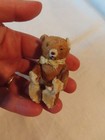 Antique Vintage Tiny Poseable Miniature Teddy Bear Glass Eyes Made In Japan