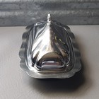 Vintage Shelton-ware Chrome Chromium Covered Butter Dish W Glass Insert Nyc