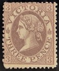 1866 Victoria Australia 3d Lilac Laureate Stamp P13 Wmk 8 Mint  Sg 118  Cat   550