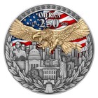 2026  5 America 250th Anniversary 2 Oz High Relief Antiqued Silver Coin By
