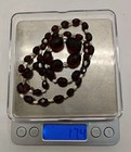 Antique Art Deco Cherry Amber Bakelite Necklace 40 Faceted Beads W Pearl 21  17g