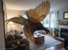 Pheasant Mount Flying To The Right Mounted On Log Slab