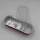 Mini Loaf Pans  w  Lids  10 Pack - Red