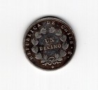 Chile 1858 1 Decimo Silver Coin Fine