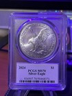 2024  1 American Silver Eagle Coin Pcgs Ms70 Donald J  Trump