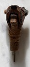Vintage Black Forest Carved Wood Dog Head Bottle Stopper Pourer Cork Barware