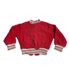 Vintage 60s Corduroy Children Kids Bomber Jacket In Red Serval Zipper