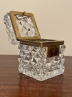 Vintage Heavy French Crystal 4 5    H X 3    Jewelry Box
