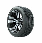 Set Of 2 Gtw 14  Vampire Machined Golf Cart Wheels On 205 30-14 Street Tires