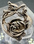 925 Sterling Silver Rose Ring Floral Vine Openwork Size 6 Vintage Style 3 6g