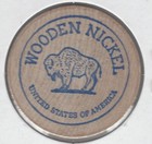 Junction Tavern  Poulsbo  Washington  Schooner Token  Buffalo Blue Wooden Nickel