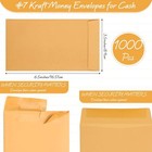 1000 Pack  7 Money Envelopes For Cash Self-adhesive Coin Envelopes With Gummed T