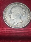 1846 1 2 Crown Queen Victoria Circulated Toner Vg-f Beautiful Patina Fast Ship