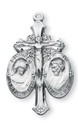 Sterling Silver Crucifix Miraculous Jesus Saint Joseph Pendant Medal Necklace
