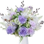 6 Pcs Artificial Purple Flowers Lavender Silk 15 75 Inch Purple And White