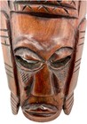 Wood Tiki Wall Mask Hand Carved  9 5  Polynesian Hawaiian Tribal Decor Vintage