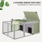 Chicken Coop Large Wooden Rabbit Hutch Indoor Outdoor With 2 Living House Ang Pv