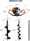 52cc Post Hole Digger 2-stroke Gas Powered Earth Auger Borer Ground 6  10  Bits