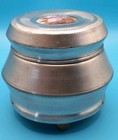Vintage Music Box Powder Puff Or Trinket Metal Works Great