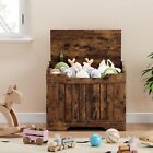 24 8  Small Toy Chest Wood Toy Box For Boy Girls Storage Chest With Safety Hinge