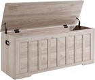 47  Wooden Ottoman Storage Bench W lift Top 2 Safety Hinge large Organizer Trunk