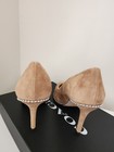 New Coach Waverly Women s Pump With Beadchain Beige Suede  Sz 6 5