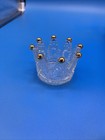 Vintage Cigar Ashtray Cut Crystal Glass Tobacciana Heavy Crown Art Smoking Home