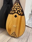 Traditional Kazakh Dombra Two-string Instrument With Ornate Design And Protectiv